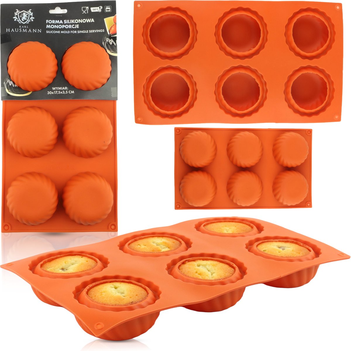 3D Siliconen Vorm voor Monoporciones, Taartjes & Muffins - 6 Holtes