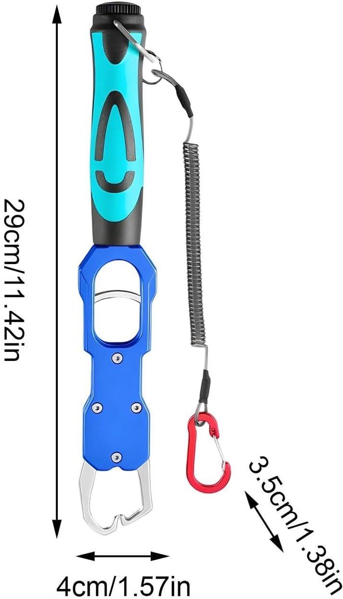 Visliptang - Lip Grip Vistang - Vistang - Vistang met weegschaal - Verlengde visklemtang - Met weegfunctie 18 kg - Vissen Accessoire - Aluminiumlegering - Geschikt voor vissen vanaf de kant, vissen vanuit een boot, ijsvissen - Blauw — afbeelding 5