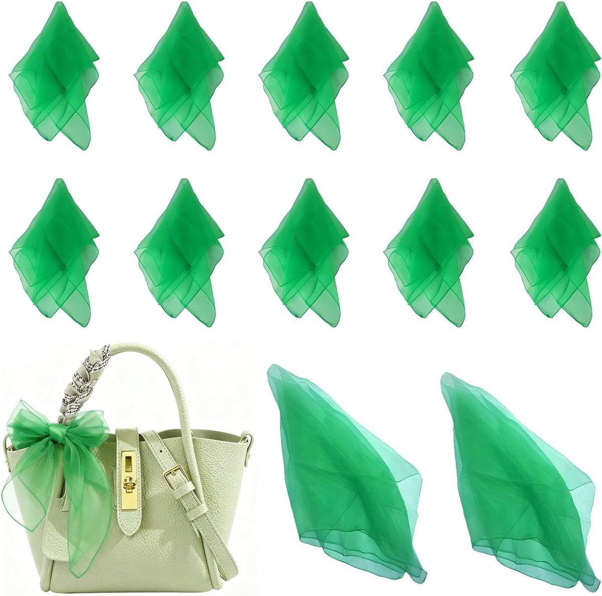 Set van 12 Juggling Doeken van 45 cm - Groene Jongleermaterialen voor Dans en Spel