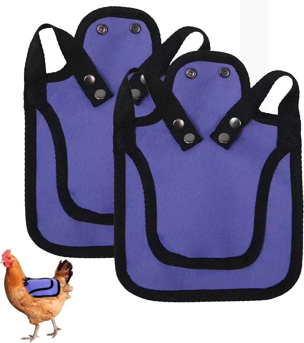 Premium Kippenrugbeschermers met Rekbare Band - Verstelbare Kippenzadel voor Mating en Bescherming, 2 Stuks (Paars)