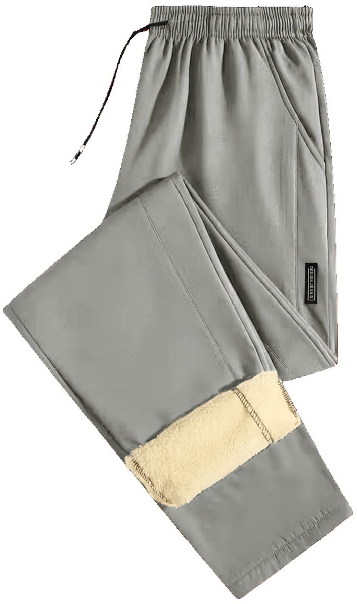 Currero Warme Broek Heren Thermo Fleece Winterbroek Joggingbroek Sweatpants Lichtgrijs
