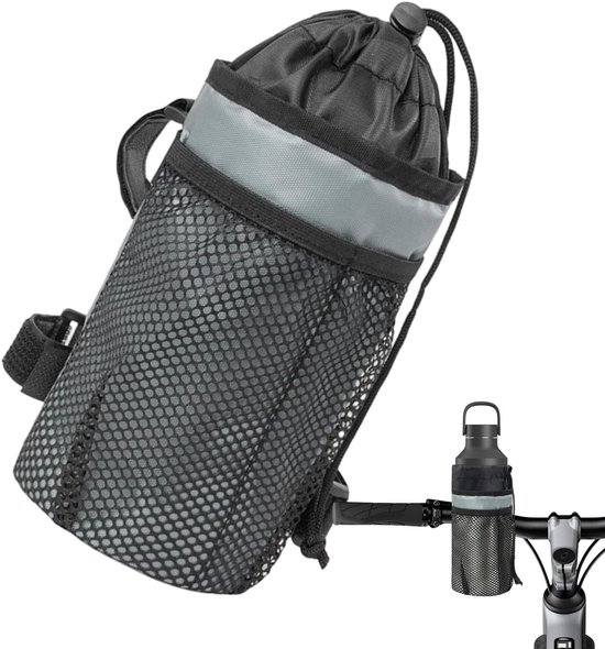 Fiets Bidonhouder - Fleshouder Tas - Onderweg Drinken - Verstelbare Riem - 26.5 x 18 x 2 cm - Grijs — afbeelding 5