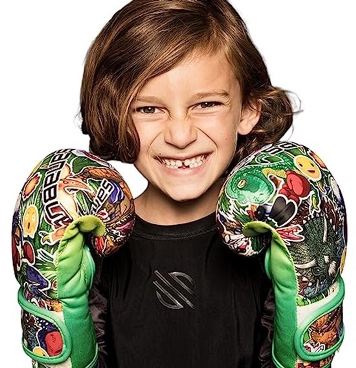 Kids Sticker Bomb Boksen Kickboks Training Handschoenen Dino Jungle 8 oz
