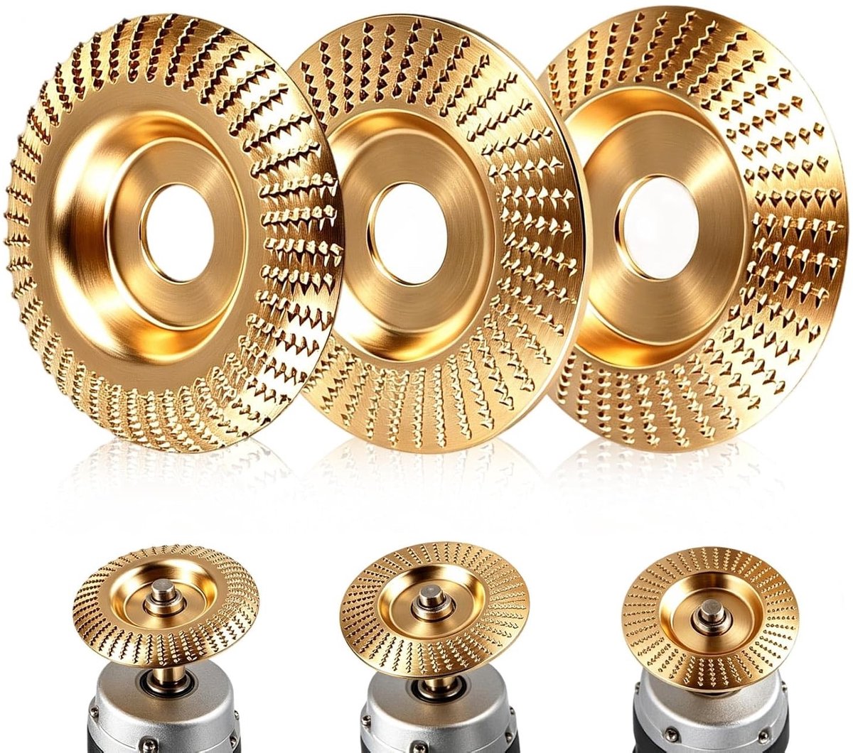 Houten Schijf voor Hoekslijper - 3 Stuks 125 mm, Houtslijpschijf, Schuurwiel, Frees voor Houtbewerking