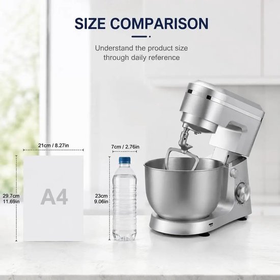 ACEP Kantelbare Keukenrobot - Keukenmachine - Deegmixer - Wit - RVS - 1500W - Mixer - Keukenrobot - Deegmachine - Keukenmixer van ACEP — afbeelding 5