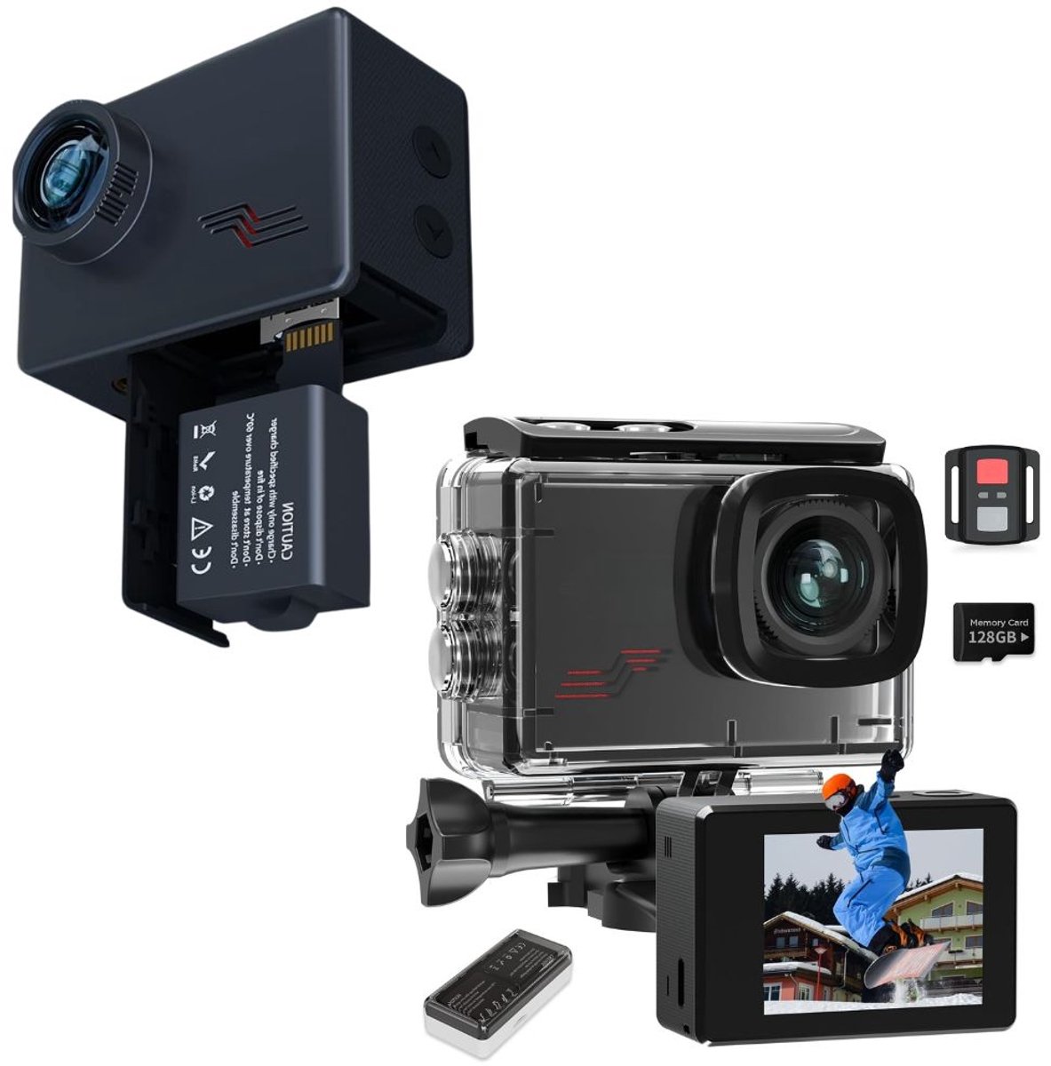 CRLYN® Onderwatercamera - Actiecamera Waterdicht - Camera voor Onderwater -Zwart
