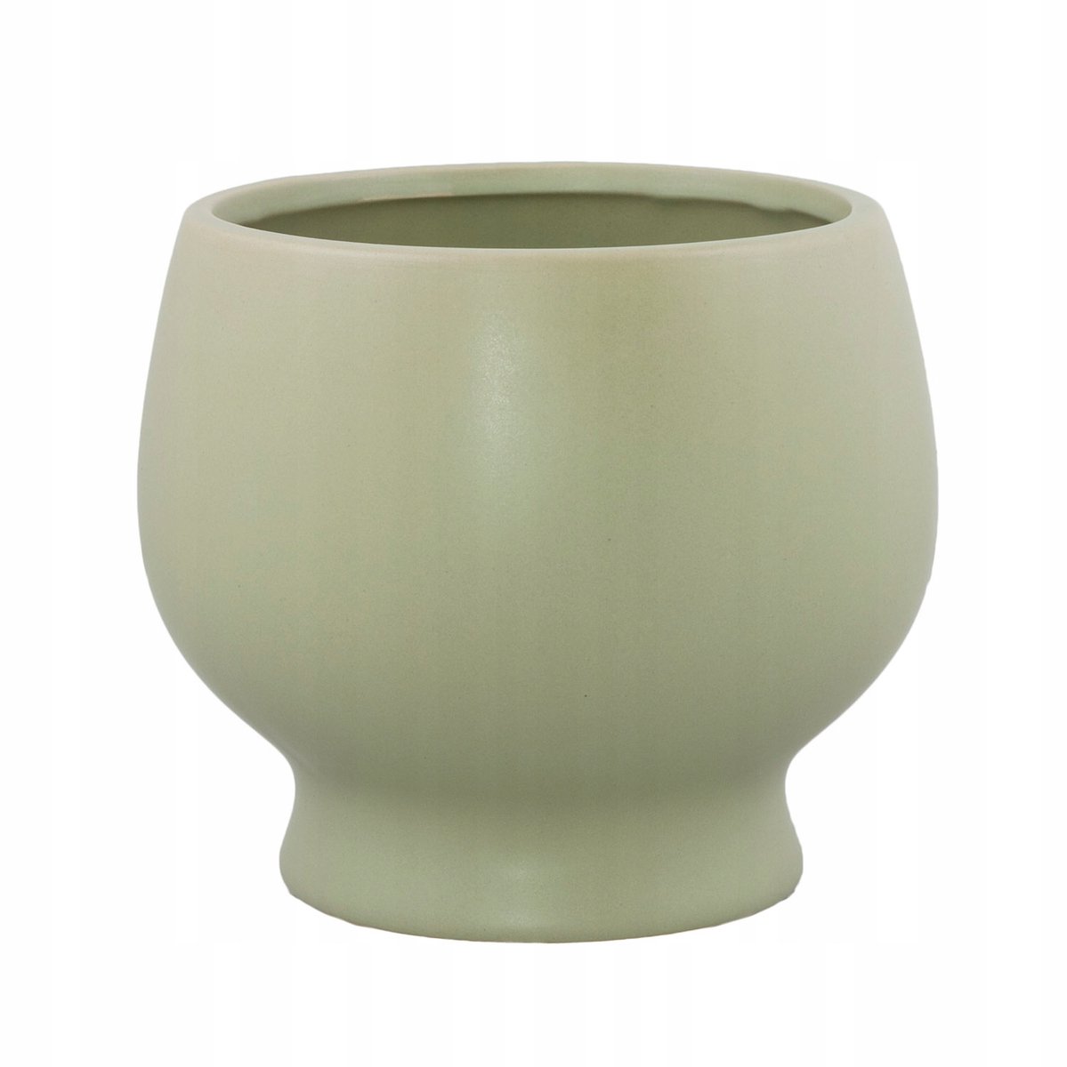 Olijfgroene keramieken pot, Ø 14,5cm