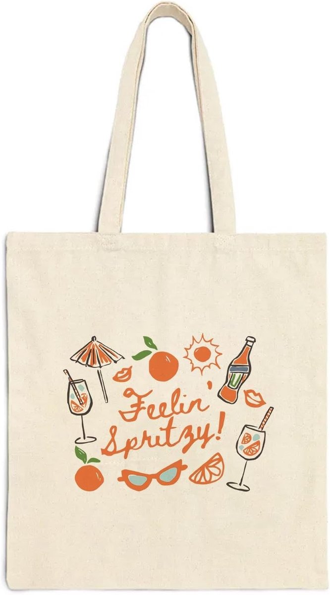 Jutebeutel voor Aperol Spritz, ideaal voor uitjes, shopping en als cadeau voor vrienden