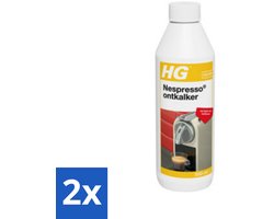 2 x HG Nespresso Ontkalker 500 ml - Nespresso Ontkalker - Koffiemachine Ontkalken - Kalk Verwijderen - Nespresso Onderhoud - Koffiemachine Schoonmaken