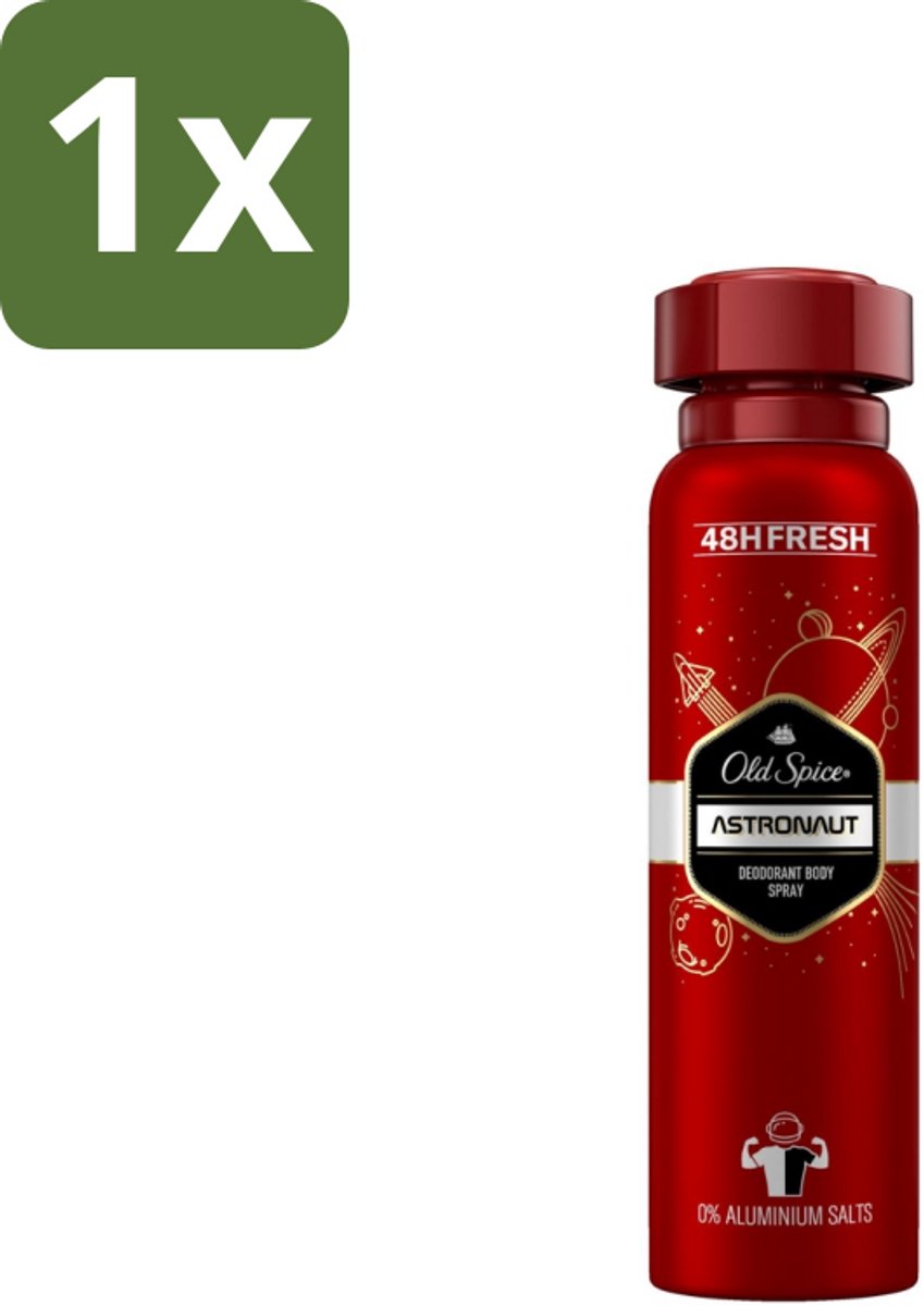 1 x Old Spice – Deospray – Astronaut – 150 ml - Astronaut Deodorant - Aluminiumvrije Deodorant - Deodorant Spray - Frisheid - Geurprotectie