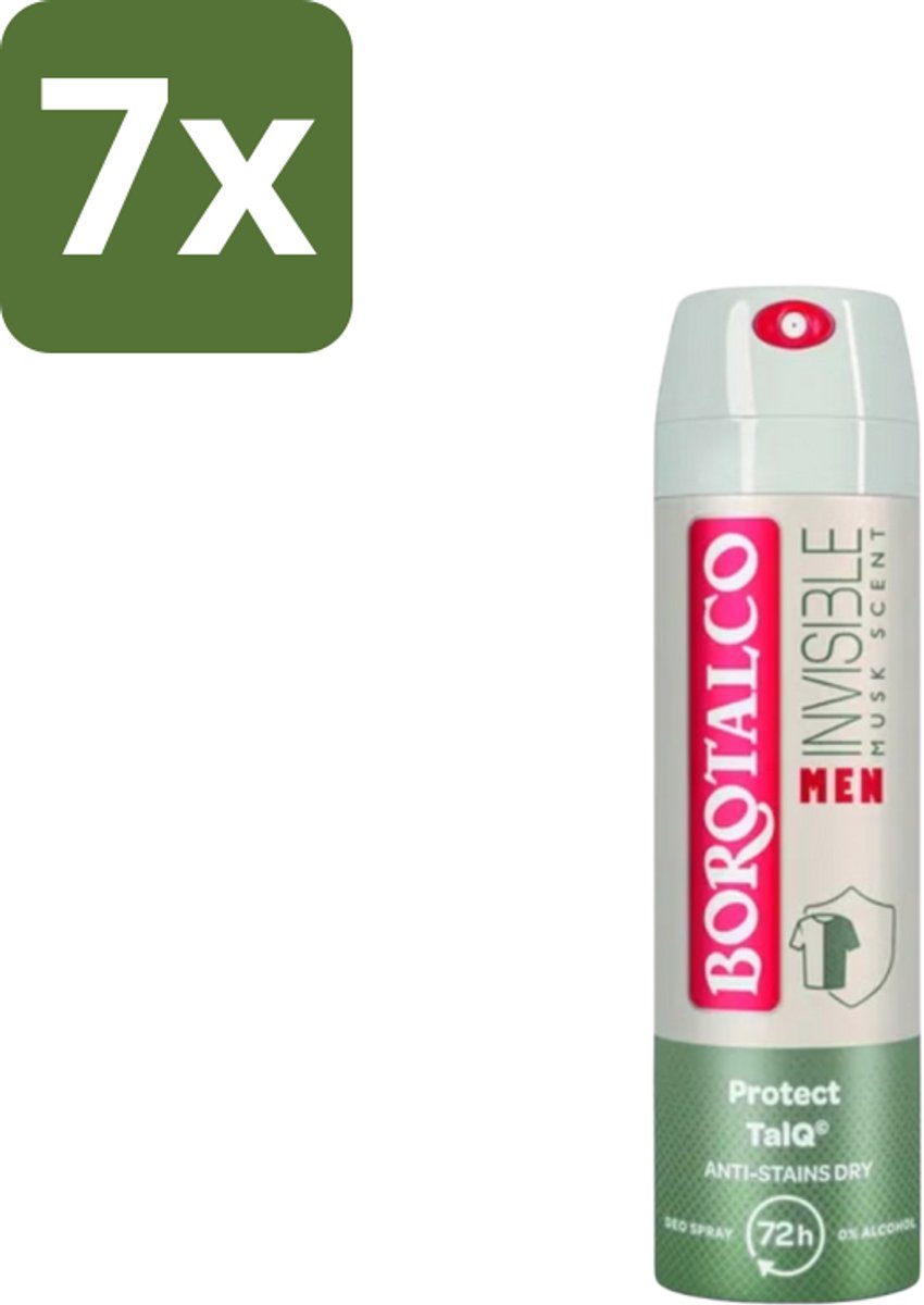 Borotalco – Deodorant Spray – Men Musk Geur – 150 ml - Bulkverpakking - 7 stuks