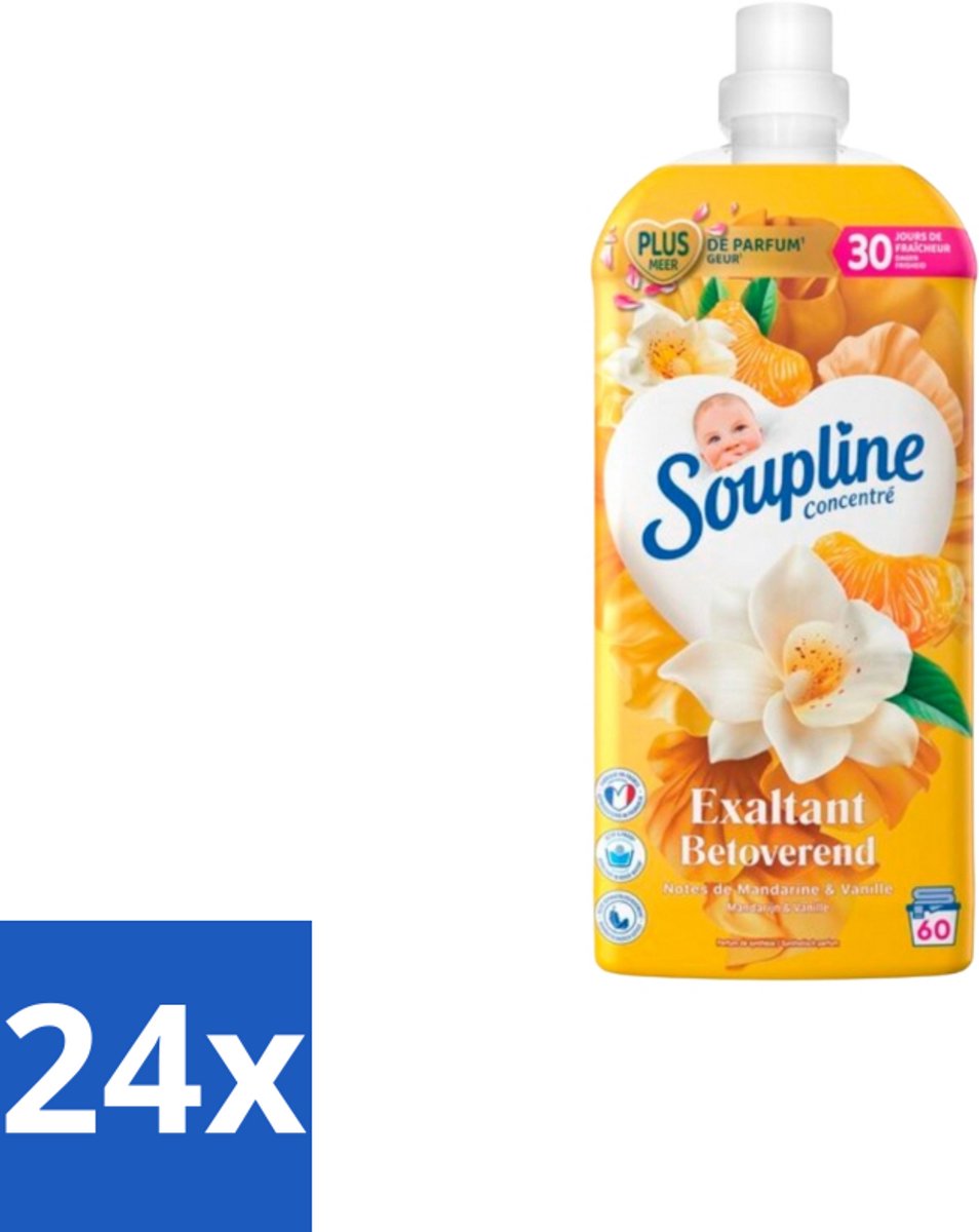 Soupline – Wasverzachter – Betoverend Mandarijn & Vanille – 1,28 L - Voordeelverpakking - 24 stuks