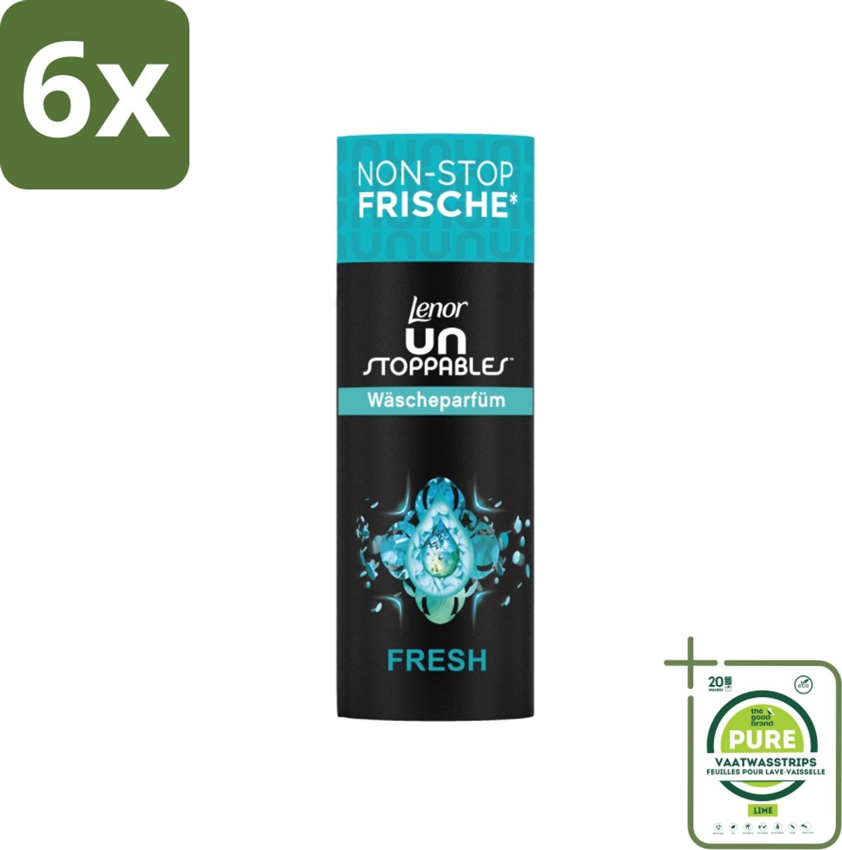 Lenor – Geurbooster – Fresh – 12 Wasbeurten – 160 g - Voordeelverpakking - 6 stuks - Geurbooster wasmachine - Frisheid was