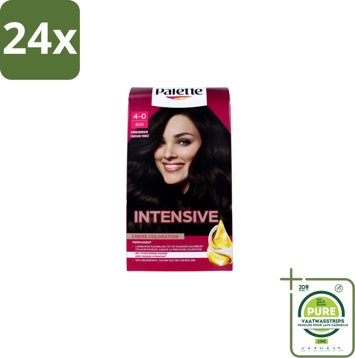 Poly Palette – Haarverf – 750 Chocoladebruin / 3-65 – 115 ml - Voordeelverpakking - 24 stuks - Haarkleur - Chocoladebruin