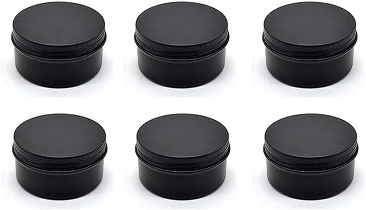 Set van 6 Lege Aluminium Blikjes van 220 ml met Schroefdop voor Olie, Crème en Lipbalsem