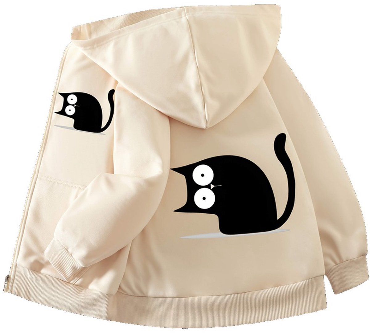 Currero Vest Meisjes Met Rits Sweater Meisje Cardigan Gebreid Sweaters Hoodie Warme Trui Lange Mouw 11-12 Jaar Beige