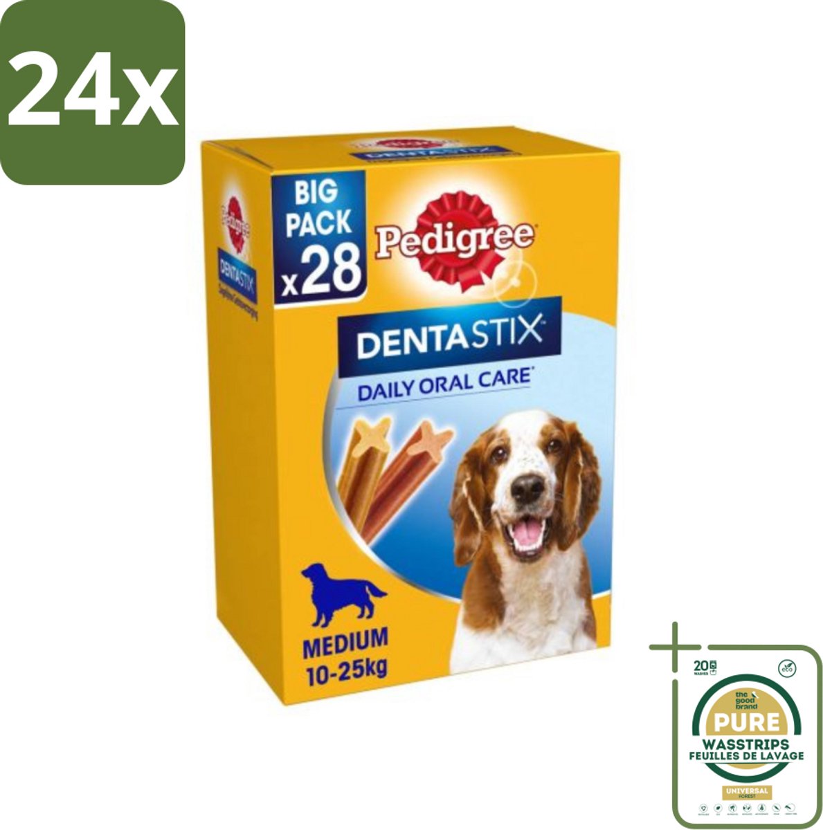Pedigree - Dentastix - Medium - Multipack - 28 Stix - 720 Gram - Voordeelverpakking - 24 stuks - Gebitsgezondheid - Tandplak
