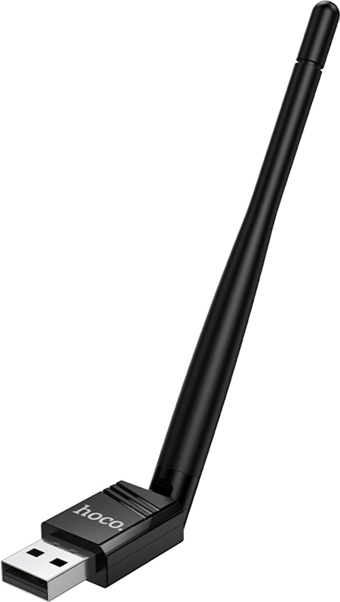 Hoco HI37 USB WiFi-adapter met Externe Antenne (WiFi4) - Zwart