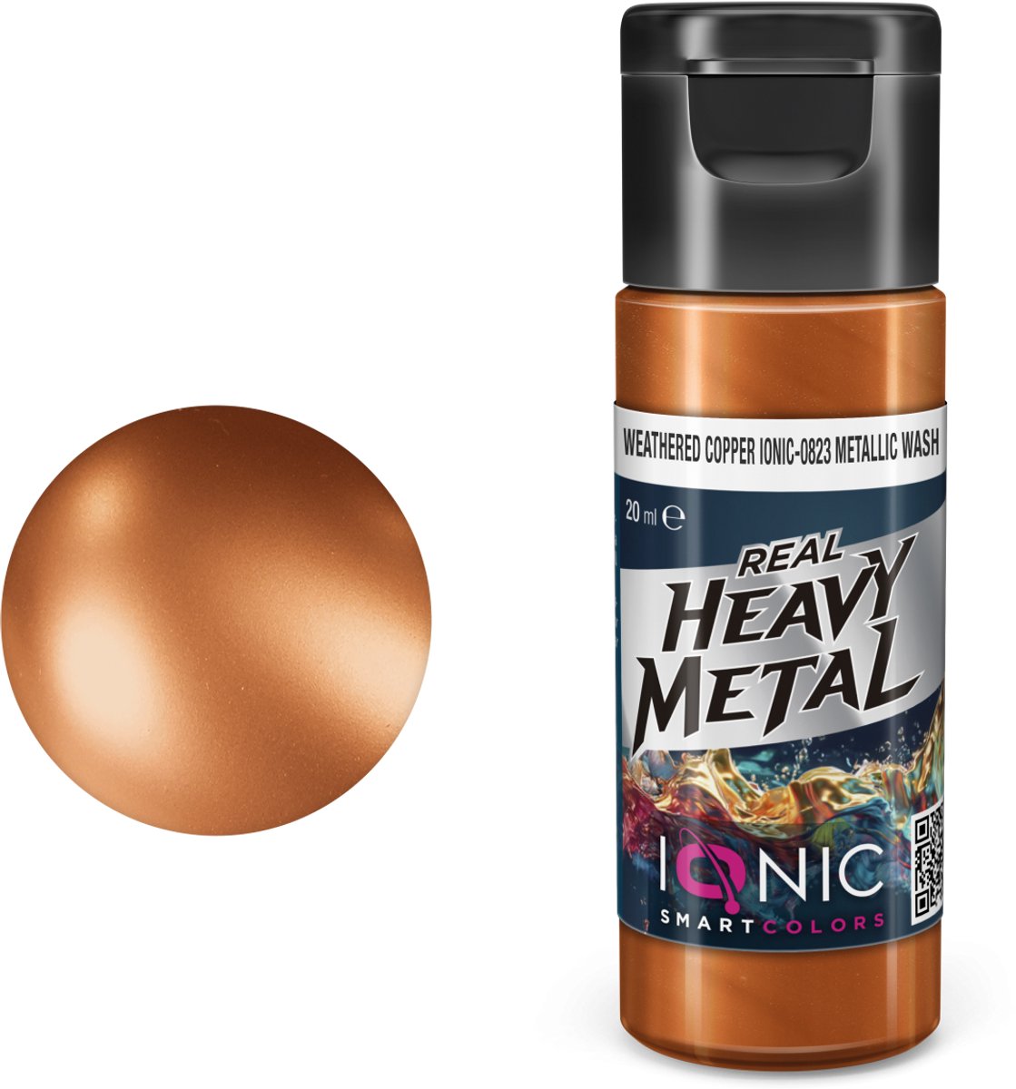 AMMO by Mig Jimenez Hobbyverf Acrylverf - MIG IO0823 Ionic Smart Colors - Real Heavy Metal - Verweerd Koper - Metallic Wash - Metallic Acryl - 20ml Verf potje - 20 ml
