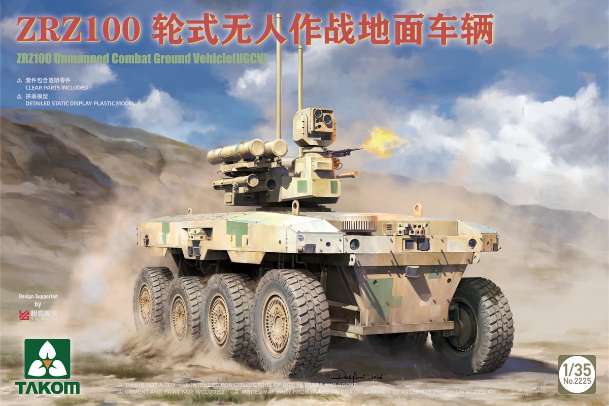 Takom Modelbouwpakket Militaire voertuigen - 2225 ZRZ-100 UCGV - Chinees Onbemand Militair Grondvoertuig Plastic - 1:35 - Modelbouw