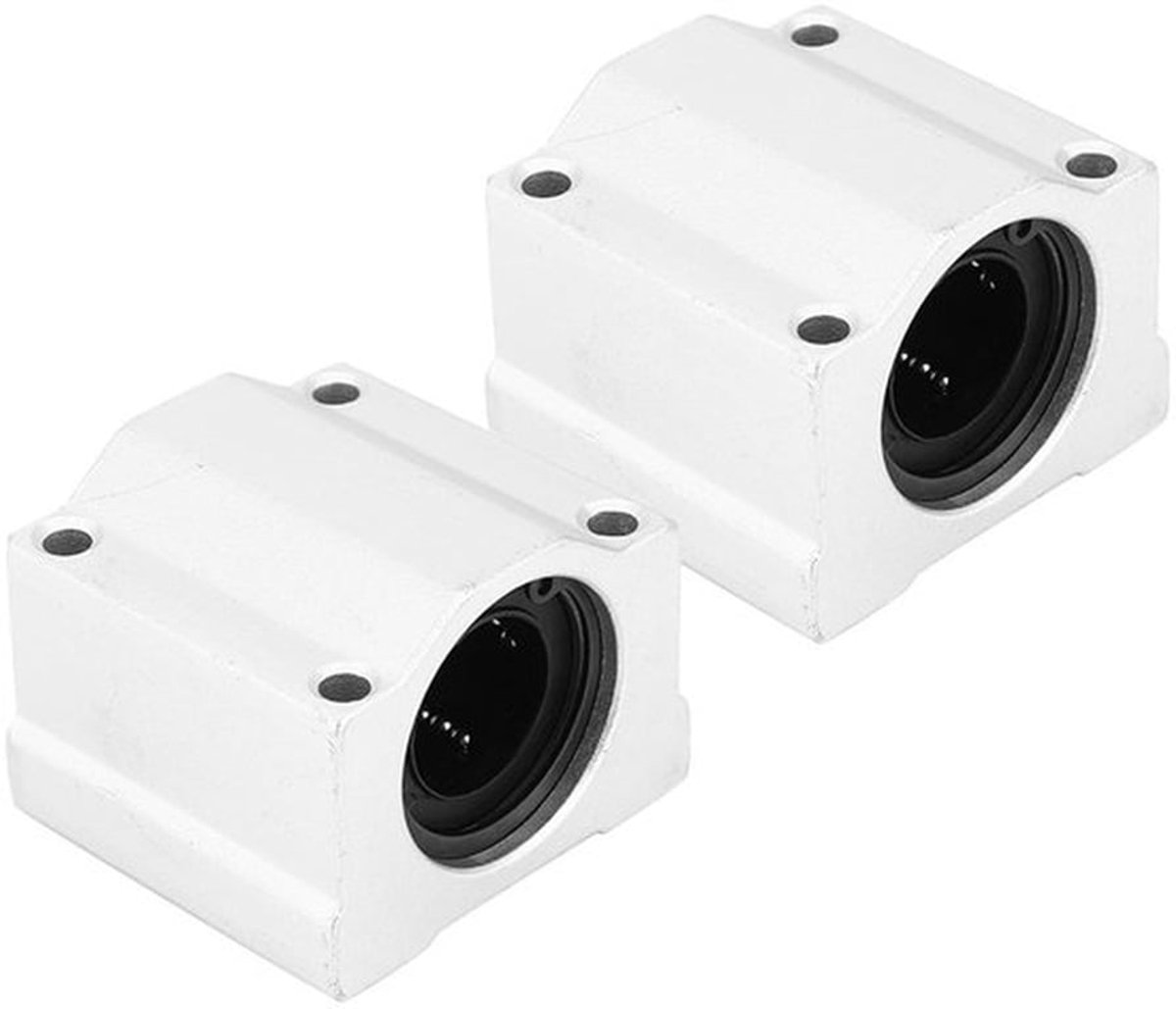 Lineaire Lager - 2 Stuks - Aluminiumlegering - Corrosiebestendig - 54 x 50 x 40 mm - Binnendiameter 20 mm - Lage Wrijving - Glijlager