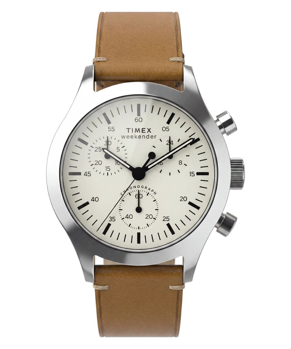 Timex Weekender New England TW2Y85000 Horloge - Leer - Bruin - Ø 40 mm