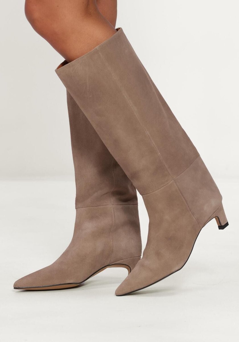 ÁNGEL ALARCÓN 26572 Laarzen - Suède - Dames - Taupe - Maat 38