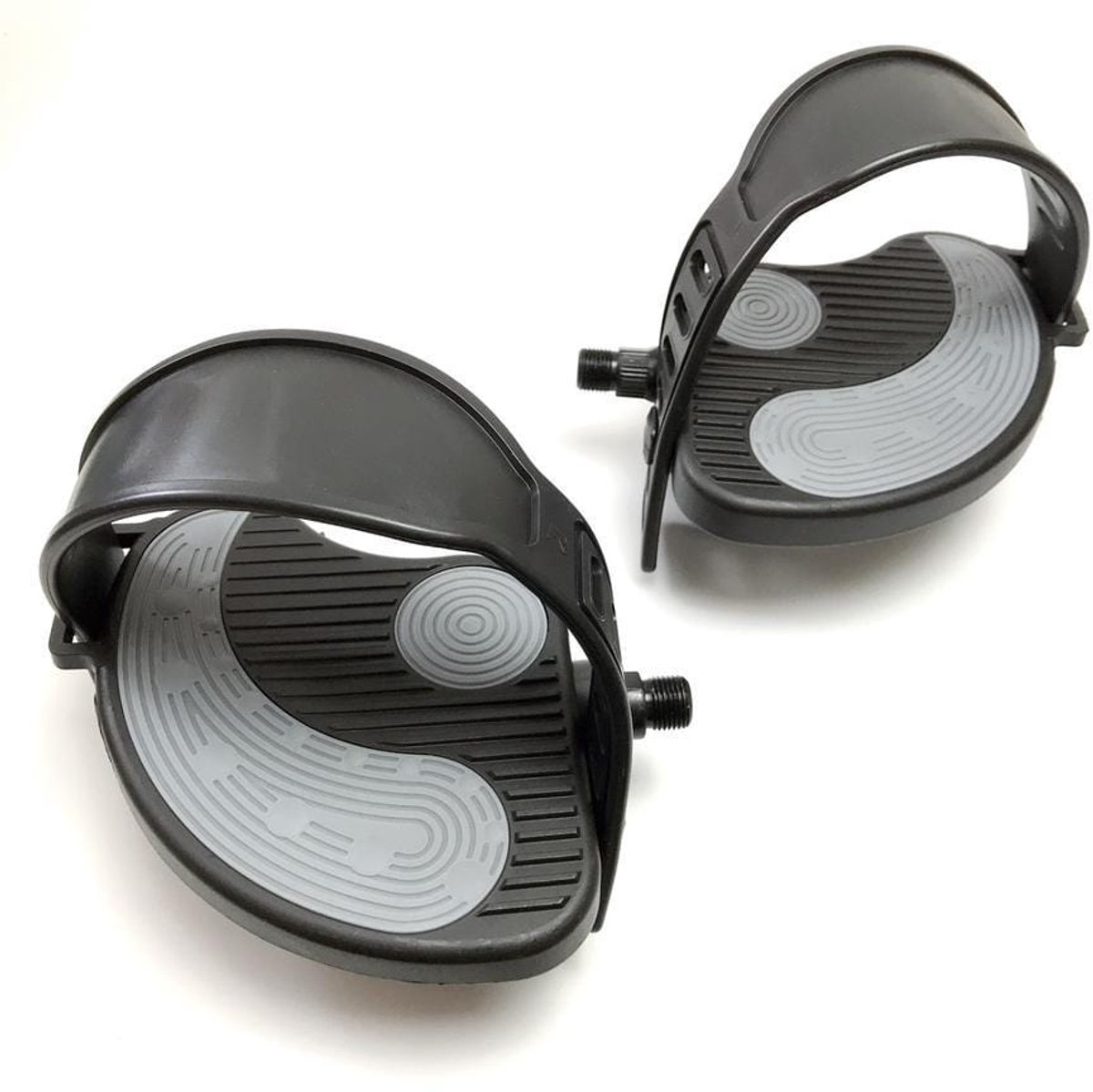 1 Paar Trappers - Fiets Pedalen met Strap - Universeel Compatibel met Indoor - Fietstappen - Verstelbare Pedalen – Zwart - LOUZIR