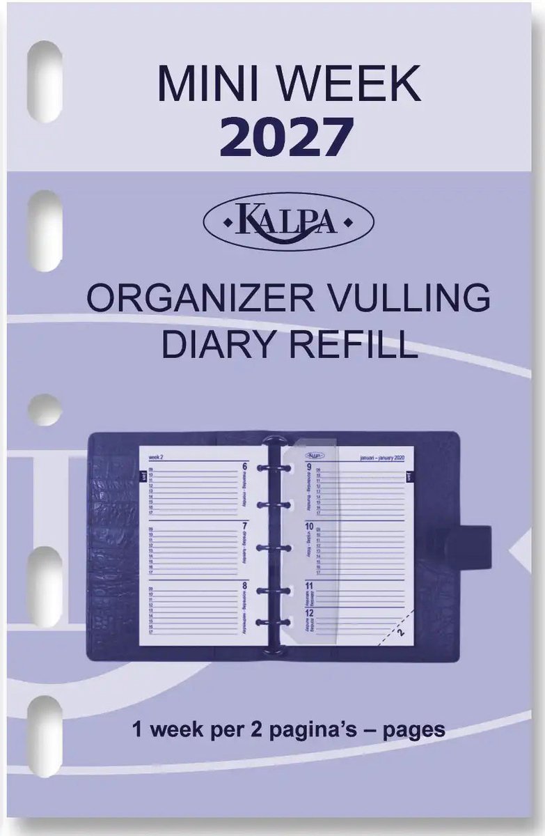 Kalpa 6347-27 Mini-agendavulling 2027 – 1 week op 2 pagina's met extra's, NL