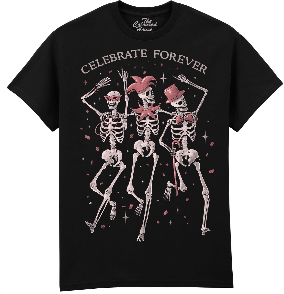 Skull Skelet Celebrate Forever The Coloured House T-shirt 3XL