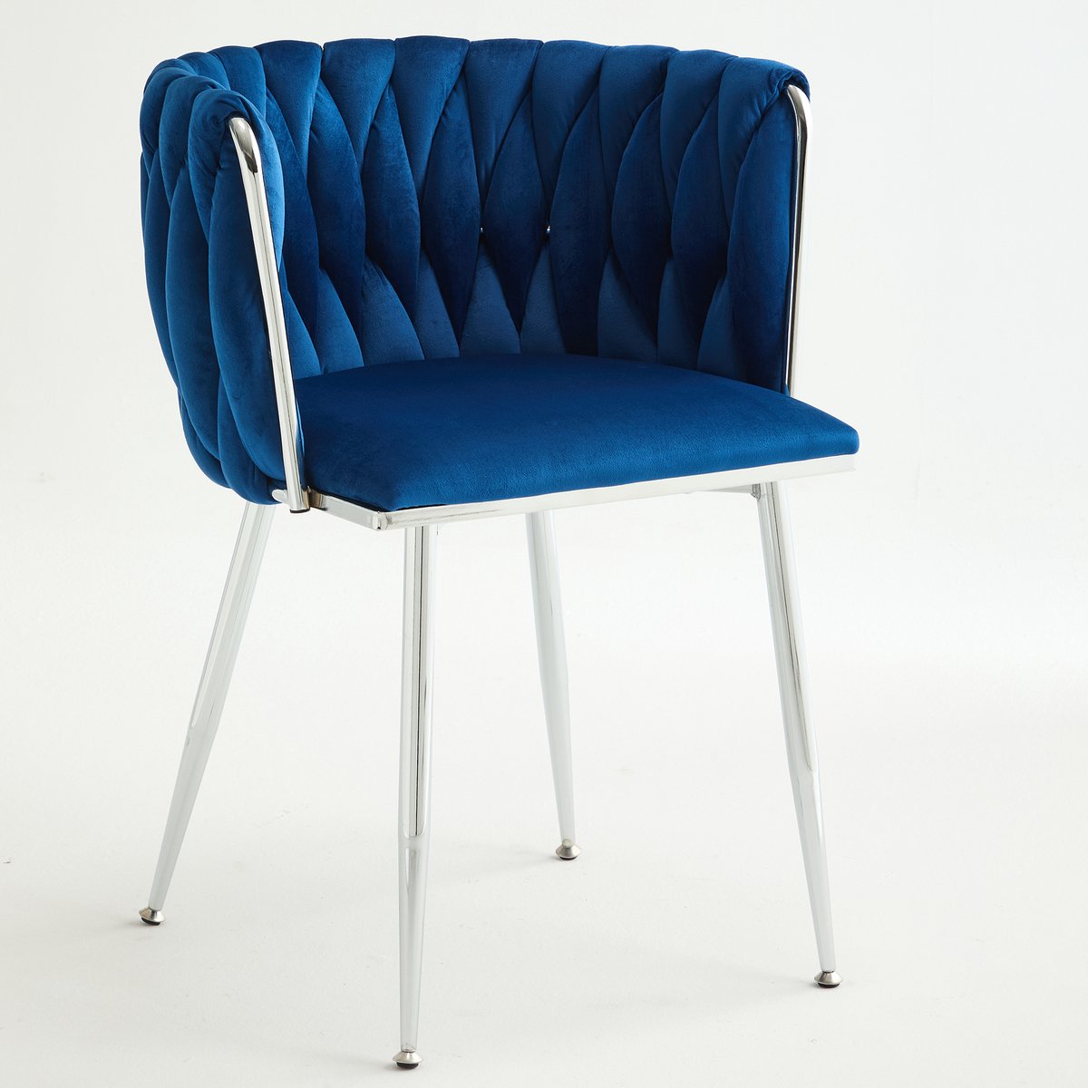 HAUSS SPOLE Eetkamerstoel Set van 2 Met Armleuningen en Zachte Velvet Bekleding Voor Eetkamer Keuken en Make Up Tafel Navy