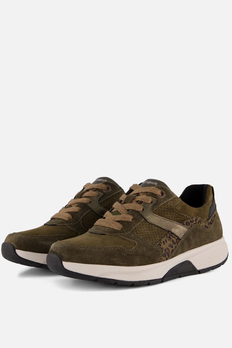 Gabor Rollingsoft Sneakers groen Suède - Maat 4