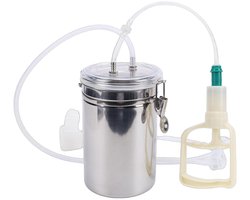 Handmatige Melkmachine met 2L Zuigtank en Transparante Deksel, Roestvrijstalen Melkit voor Koeien, Geiten en Mini Boerderijen - Efficiënt en Draagbaar Melken