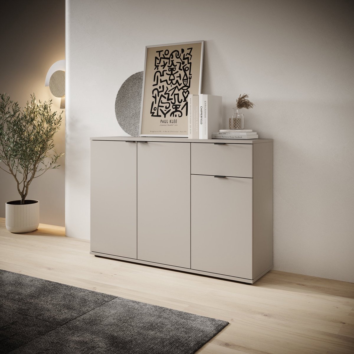 MEUBELLA Galeno - Dressoir - Beige - 120x34x82 cm