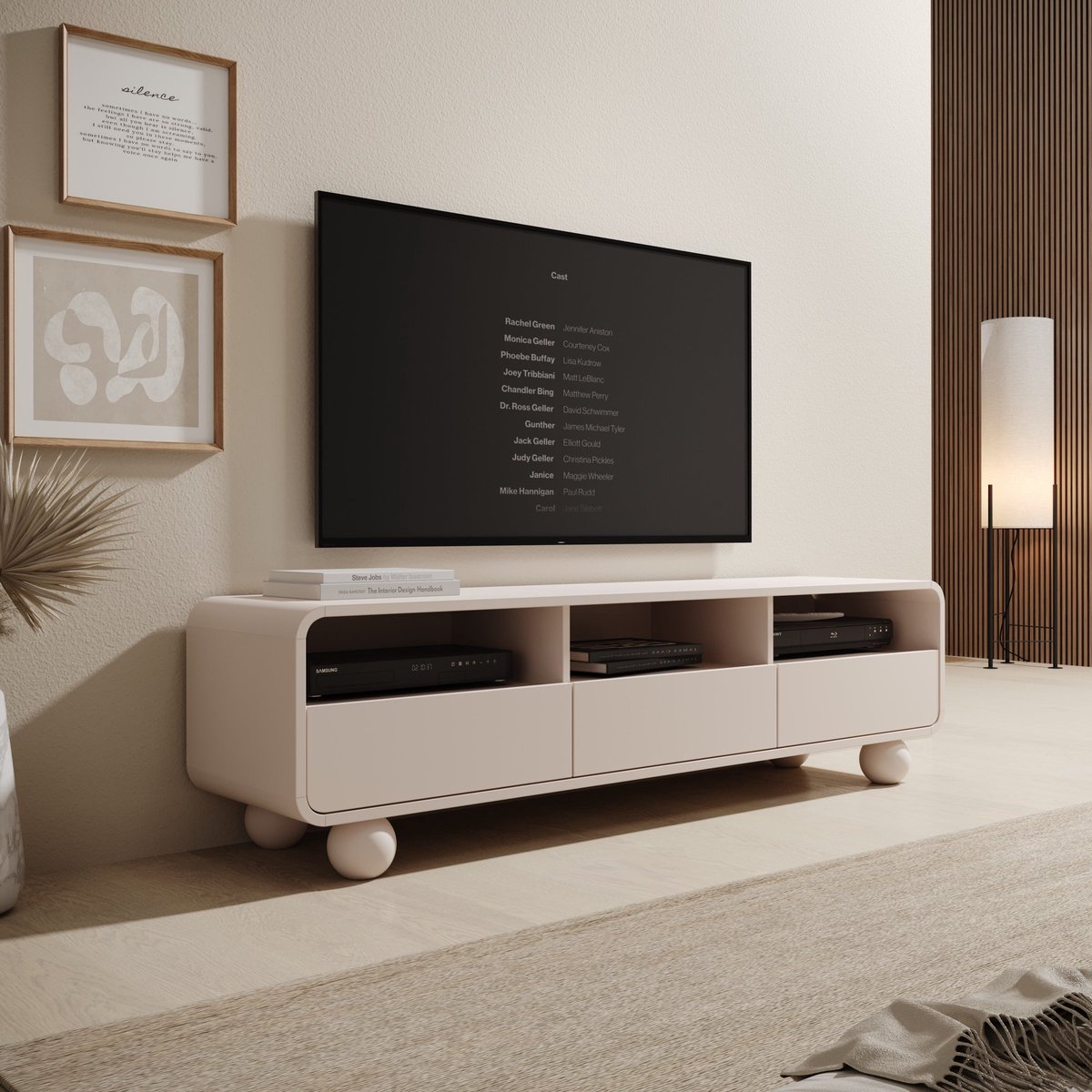 Meubella - Anobo - TV-Meubel - Beige - 160 cm