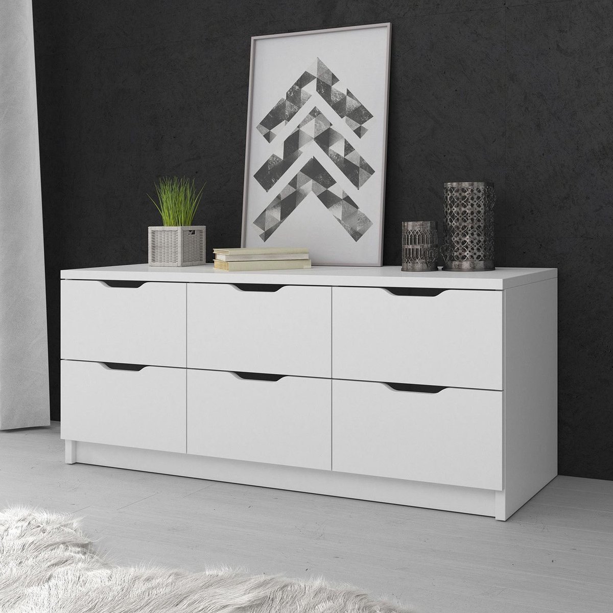 Meubella - Ladekast Kennedy - Wit - 120 cm
