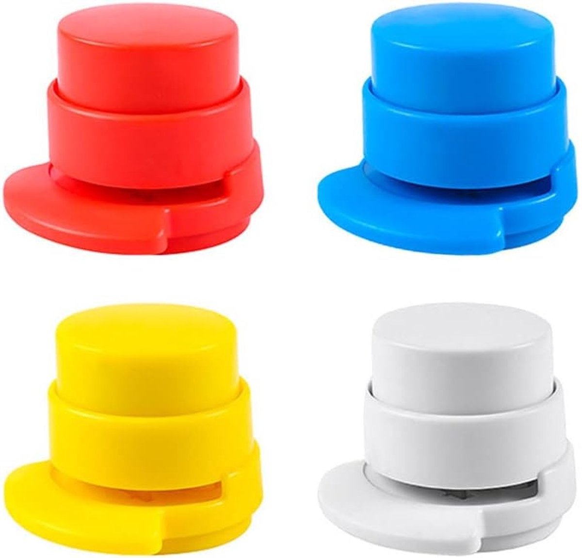 Compacte Mini Nietmachine Set van 4 Stuks - Draagbare Nietmachine voor Thuis en Kantoor, Inclusief Paperclips en Zonder Nietjes
