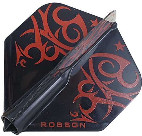Robson Standaard Tribal Dartflights - Zwart -Rood van Robson — afbeelding 5