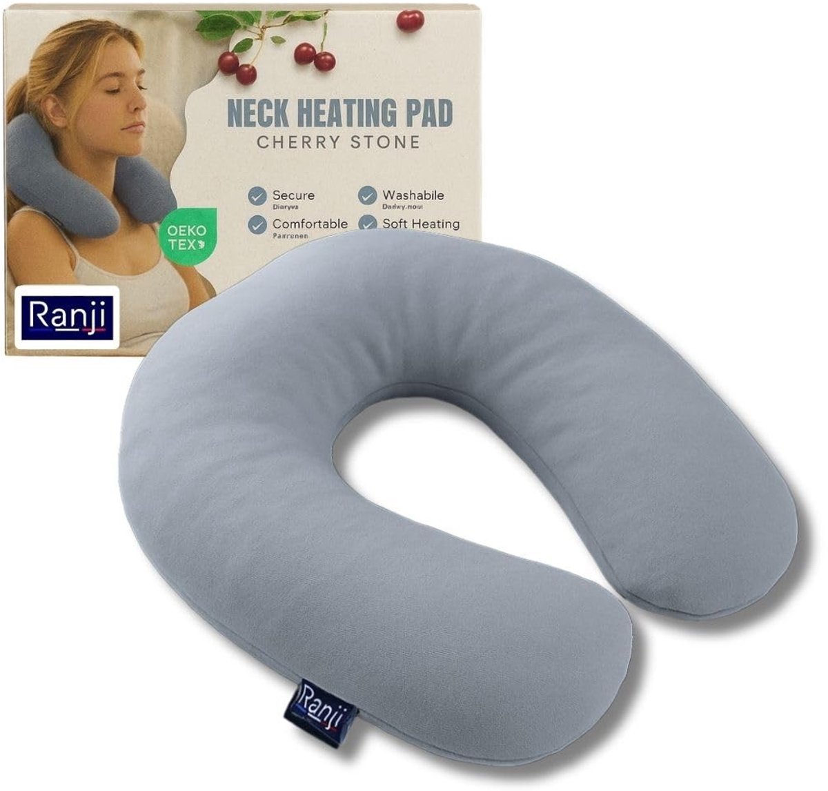 Solidchoice - Kersenpittenkussen voor Nek en Schouders met Wasbare Hoes