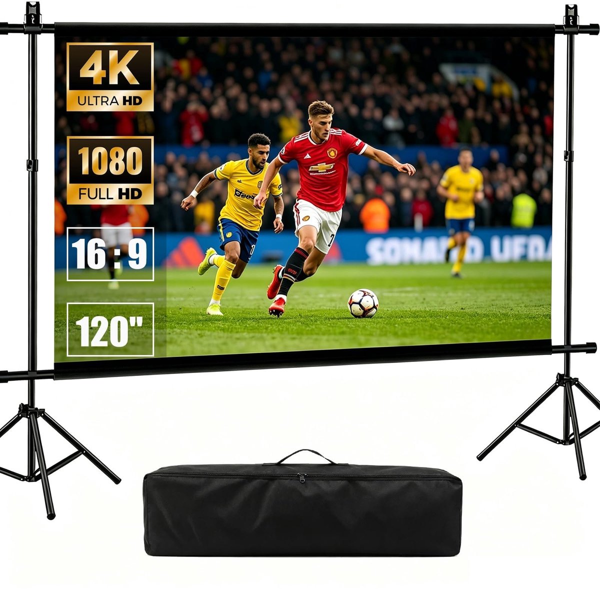 Solidchoice - Draagbaar Projectiescherm met Standaard 120 inch voor Buiten