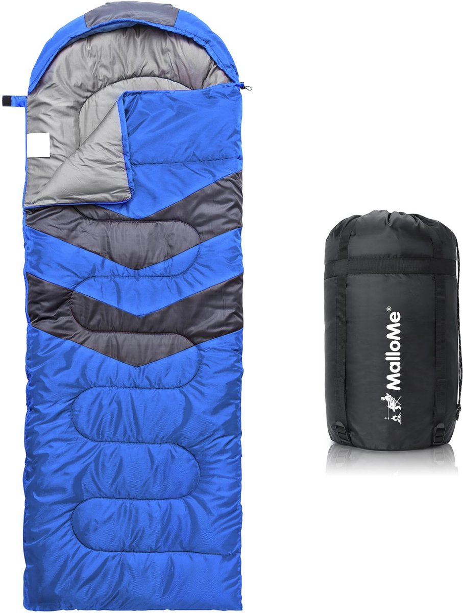 Slaapzak 1 Persoon – Lichtgewicht 680 g – Waterafstotend – Met Compressiezak – Voor Zomer, Camping & Backpacken