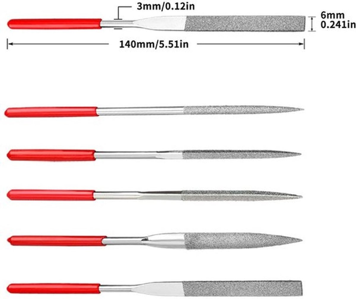 Set van 5 Mini Diamantvijlen voor Precisiewerk