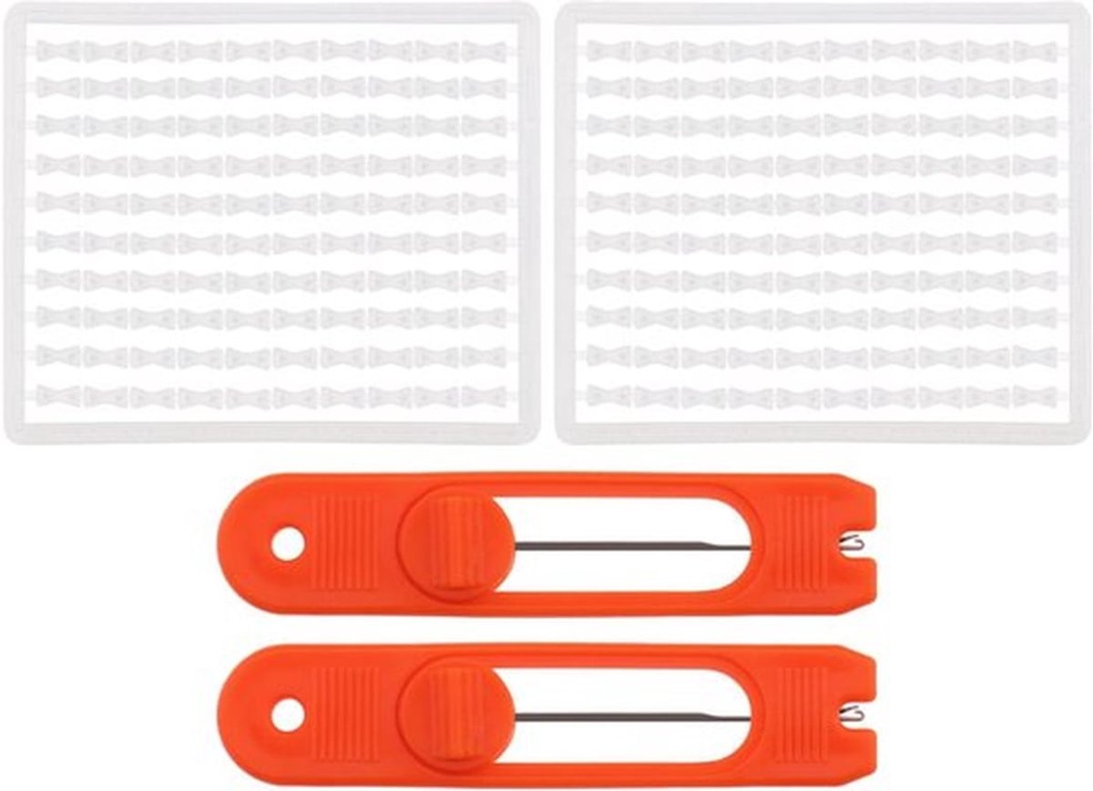 Aasstoppers 200 Stuks - Aasnaalden 2 Stuks - Antislip Handvat - Duurzaam Koolstofstaal - Intrekbaar Ontwerp - Visaccessoires