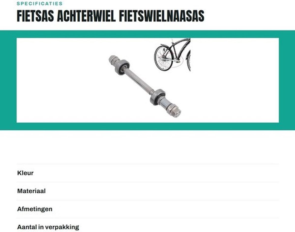 Fietsas Achterwiel - Hoogwaardig Metaal - Ultralicht - Eenvoudig te Installeren - Geschikt voor Racefiets/Mountainbike/BMX - Stevig en Duurzaam - Wielnaaf