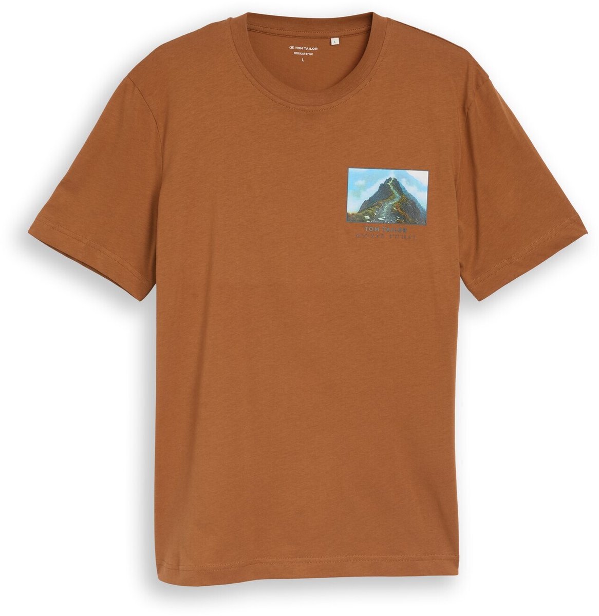 Tom Tailor - T-shirt met print - Maat XXXL - bright camel brown