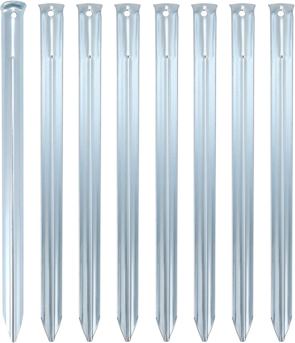 8 Stuks Metalen Pegs 30 x 2 cm - Stevige Halve Cirkel Haringen voor Kamperen en Buitenactiviteiten - Geschikt voor Normale Bodems met Gat voor Haringtrekkers