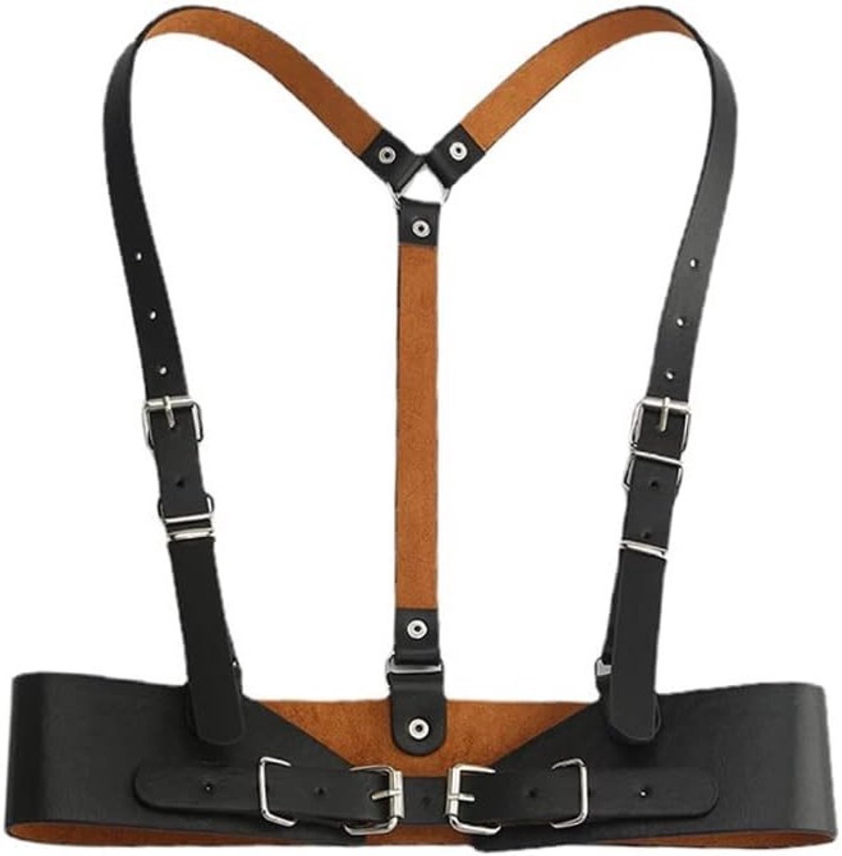Punk Leren Body Chain Harness voor Dames - Verstelbare Gothic Vest Belt en Body Sieraad voor Cosplay, Rave en Halloween Kostuums, One Size