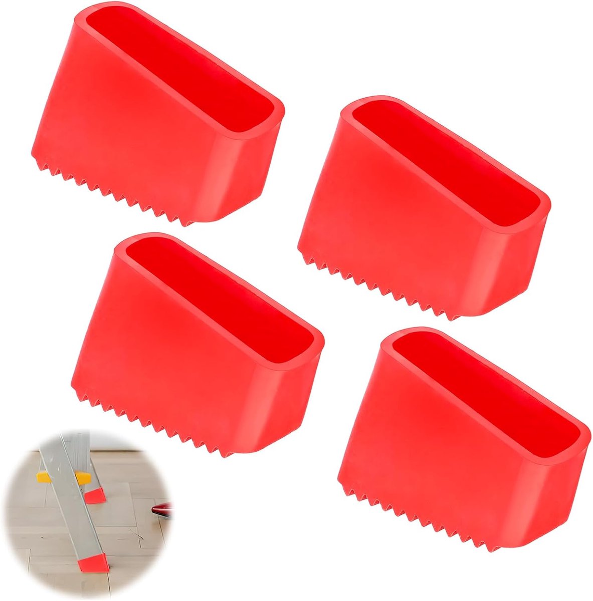 SnelShoppen - 4 stuks 50x20mm Universele Ladder Rubber Voetjes, Vervangende Ladderdoppen, Antislip Laddervoeten, Ladder Voetpads voor Veiligheid en St