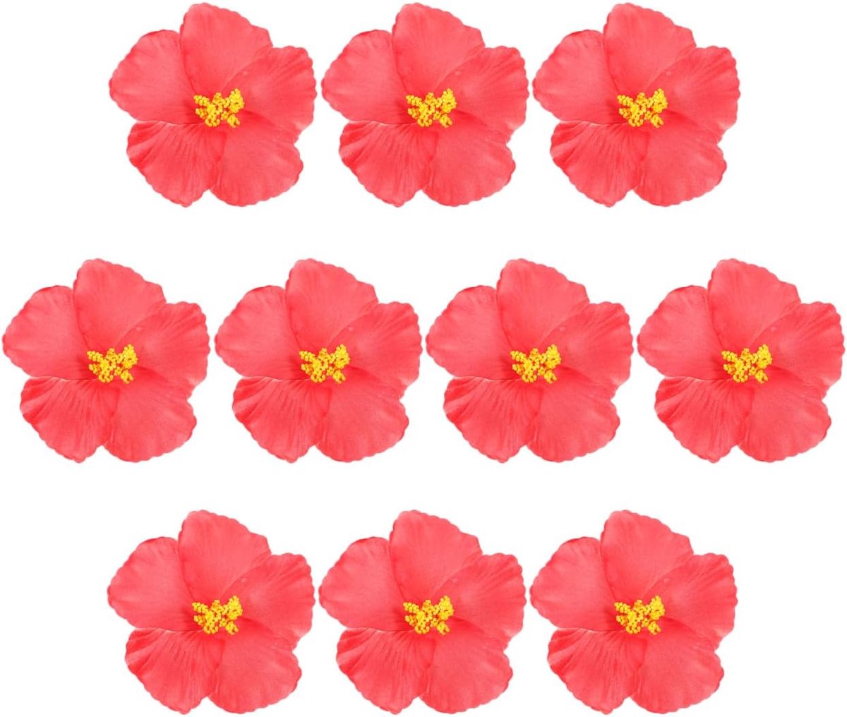 SnelShoppen - 10 Stuks Kunstbloemen Hibiscus, Rode Tropical Decoratie voor Feesten, Bruiloften en Thuisaccessoires - Lichte EVA Materialen