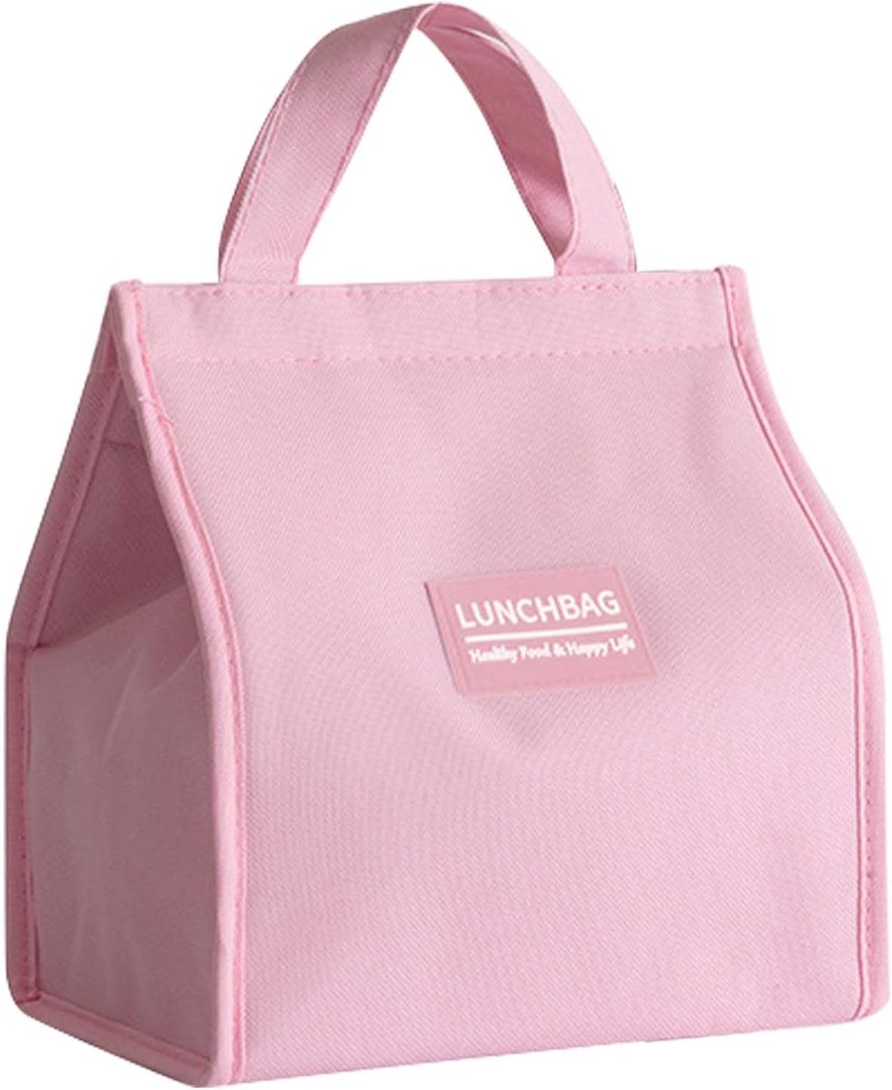 Thijox - Draagbare geïsoleerde koelzak voor picknicklunch, thermische lunchbox, herbruikbare lekvrije tas, kleine maat, roze, ideaal voor werk, school